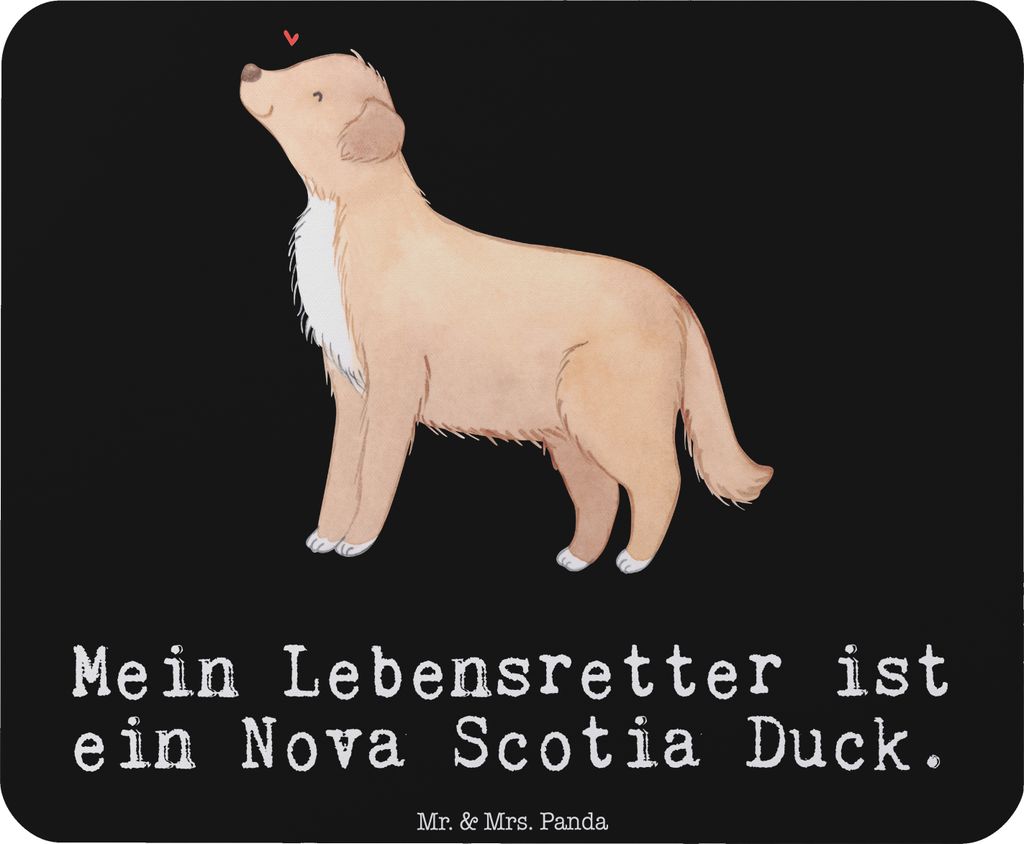 Mr. & Mrs. Panda Mauspad Nova Scotia Duck Lebensretter - Schwarz - Geschenk, Tolling Retriever, Mousepad, Mouse Pad, mausteppich, laptop, computer