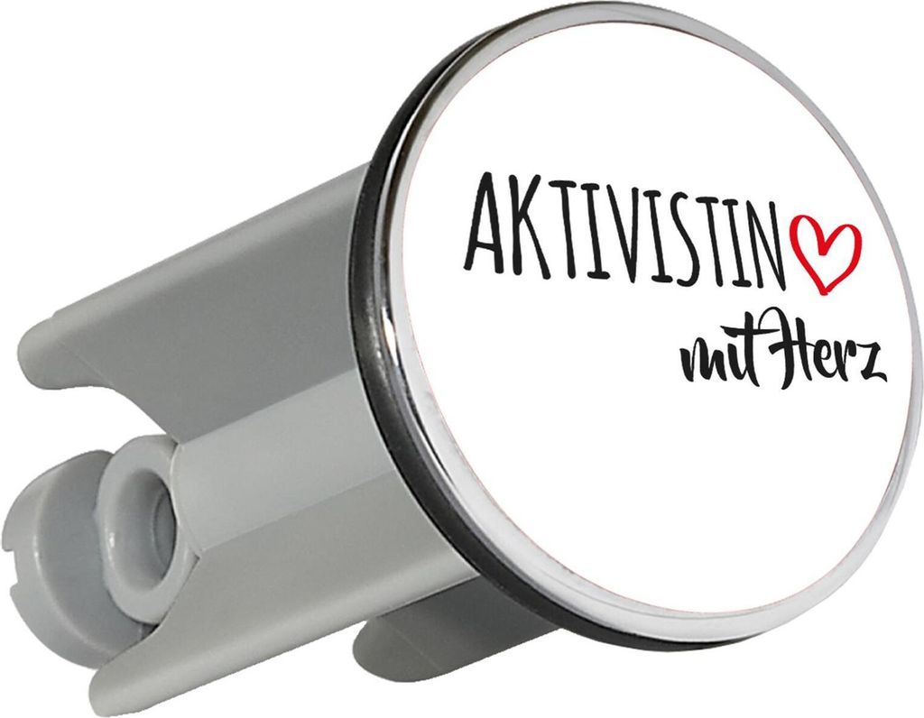 Huuraa Waschbeckenstöpsel Aktivistin mit Herz 4cm höhenverstellbar Abflussstopfen Geschenkidee