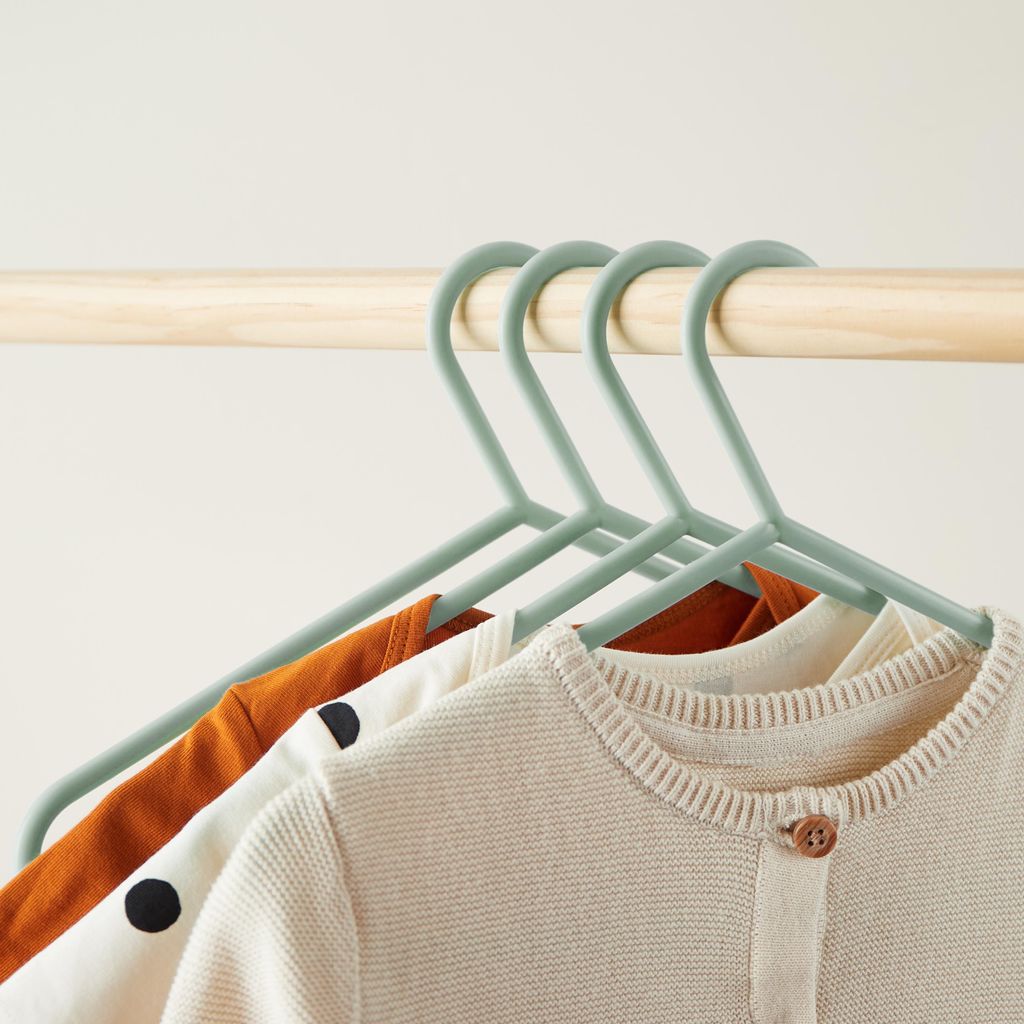 Bieco Kleiderbügel Kinder 8 St mint | Länge ca 30cm | Baby Kleiderbügel | Kunststoff Kleiderbügel Kinder Baby | Baby Organiser Für Kleiderschr...