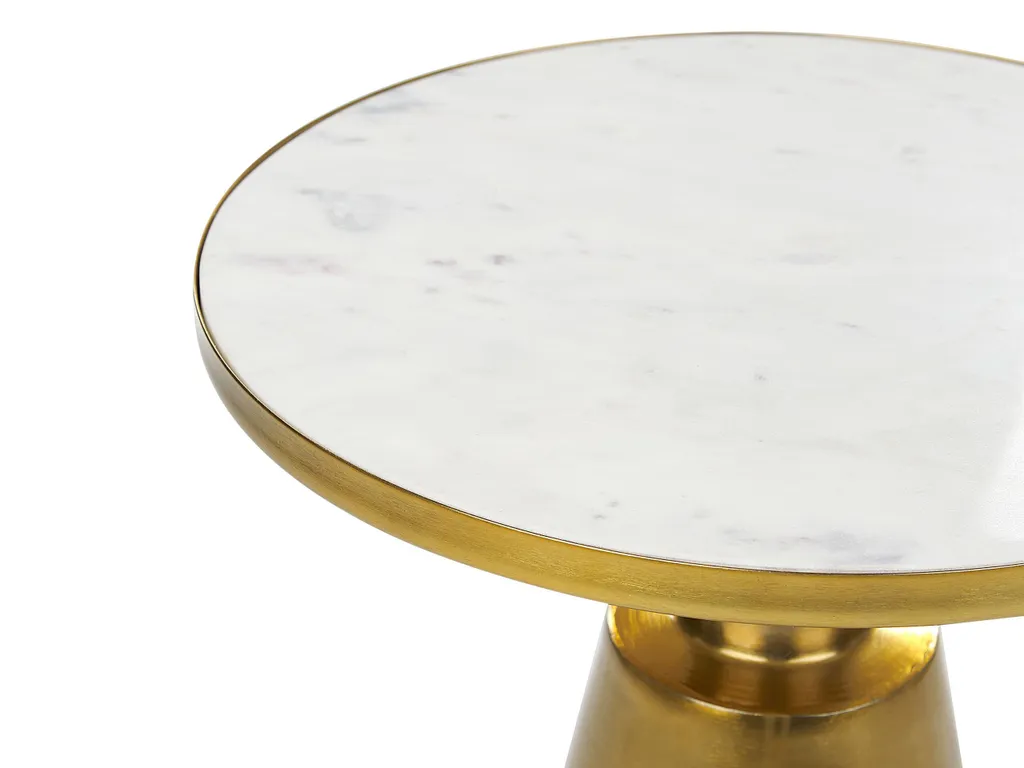Table d'appoint stable avec socle pierre 35 cm pour petits espaces salon