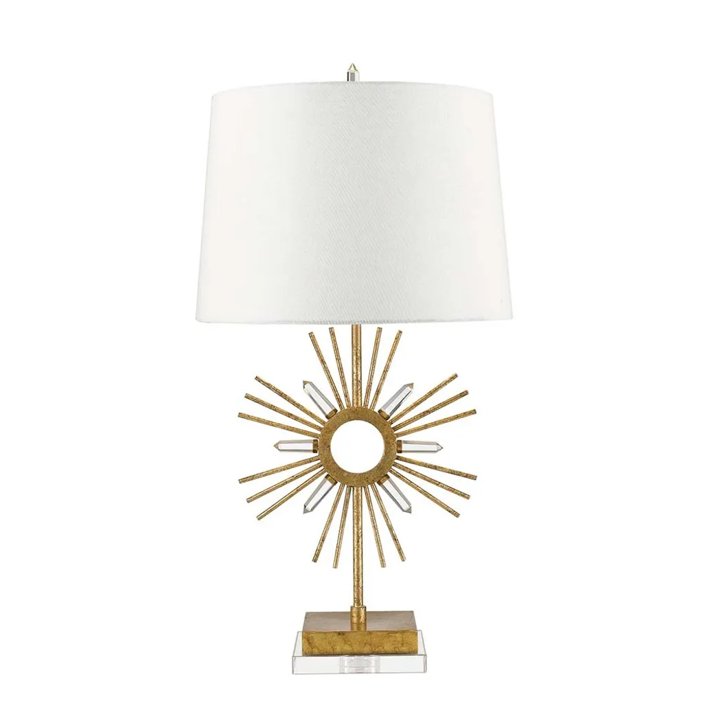 Lampe de table design en acier doré H 77 cm - Luminaire chic série Or