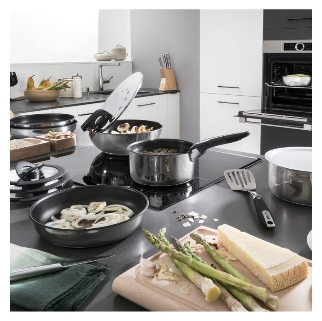 Tefal Ingenio Preference L97306, Allzweckpfanne, Edelstahl, Edelstahl, Titan, Thermo-Punkt, Abnehmbar