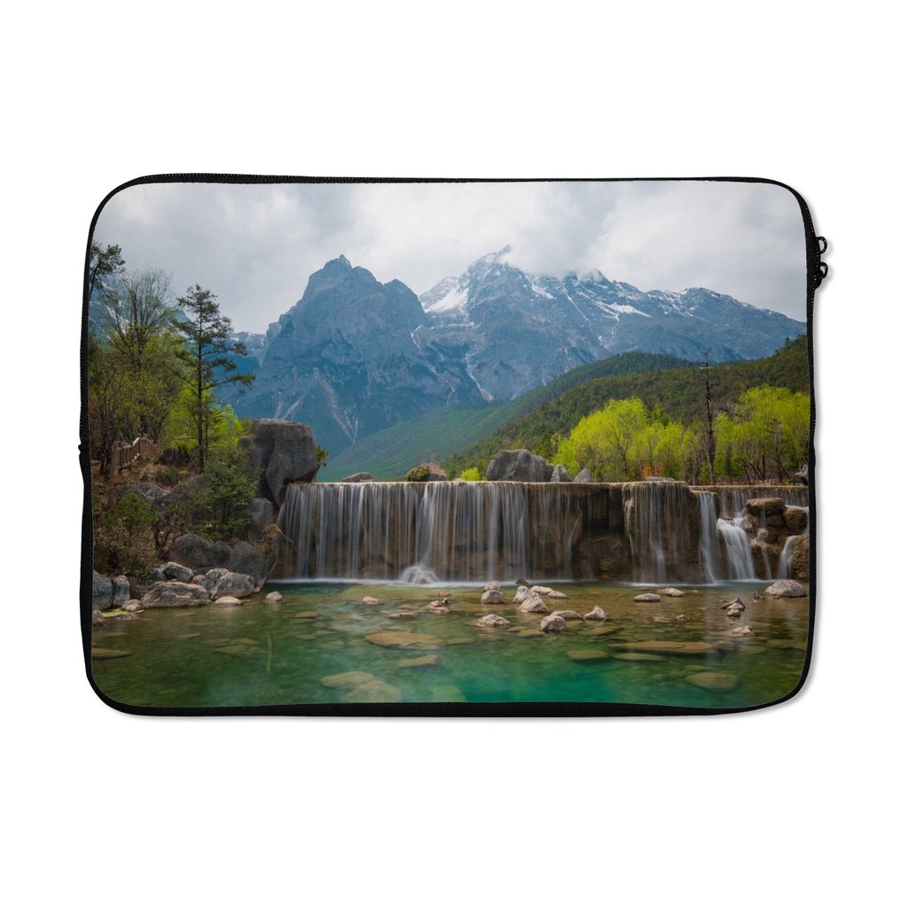 MuchoWow Laptop Hülle 14 ZollWasserfall - Amerika - Blue Moon Valley Laptoptasche - Laptoptasche - Stoßsicher - Schutzhaube