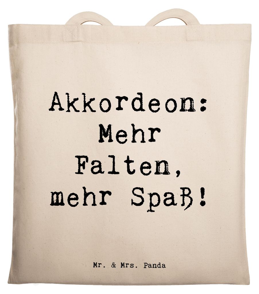 Mr. & Mrs. Panda Shopping Tasche Spruch Akkordeon Spaß - Transparent - Geschenk, Musiker, Stoffbeutel, Blasinstrument, Musik, Instrument, Musikins...