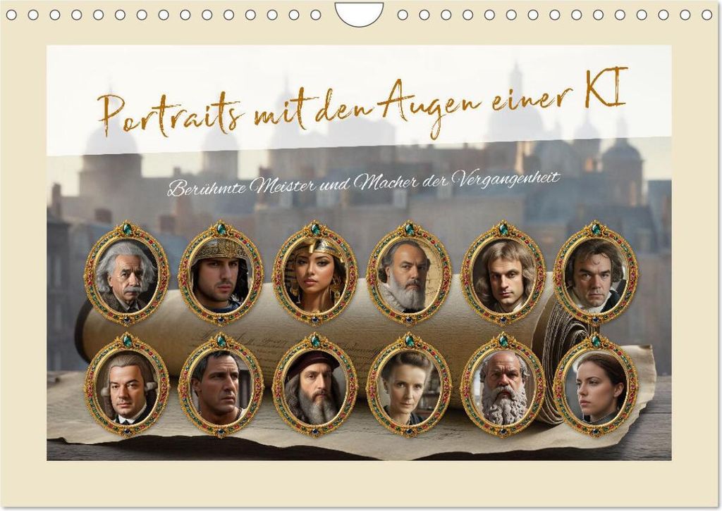 Portraits mit den Augen einer KI (Wandkalender 2026 DIN A4 quer), CALVENDO Monatskalender