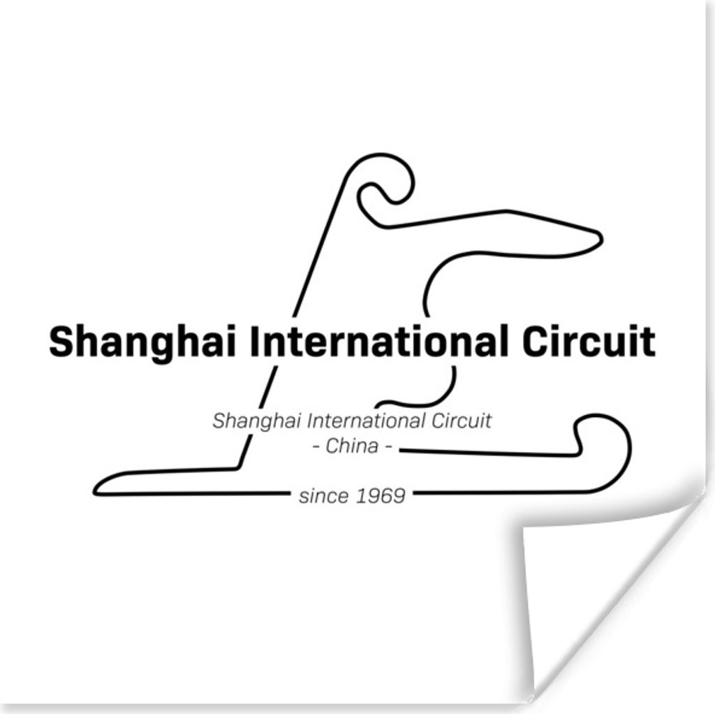 MuchoWow Poster China - Rennstrecke - F1 100x100 cm - Babyzimmer