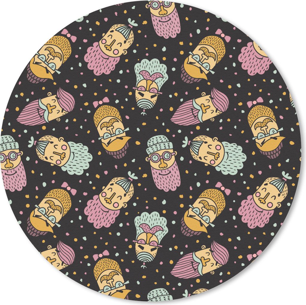 MuchoWow Mauspad Mousepad Muster - Bart - Gesicht - Jungen - Kinder - Kinder 30x30 cm - Mousepads - Maus Mat - Pad - Mausunterlage - Tischunterla...