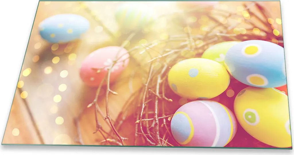 Copripiano in Vetro 80x52 Pasqua | Il Cuore della Tua Cucina
