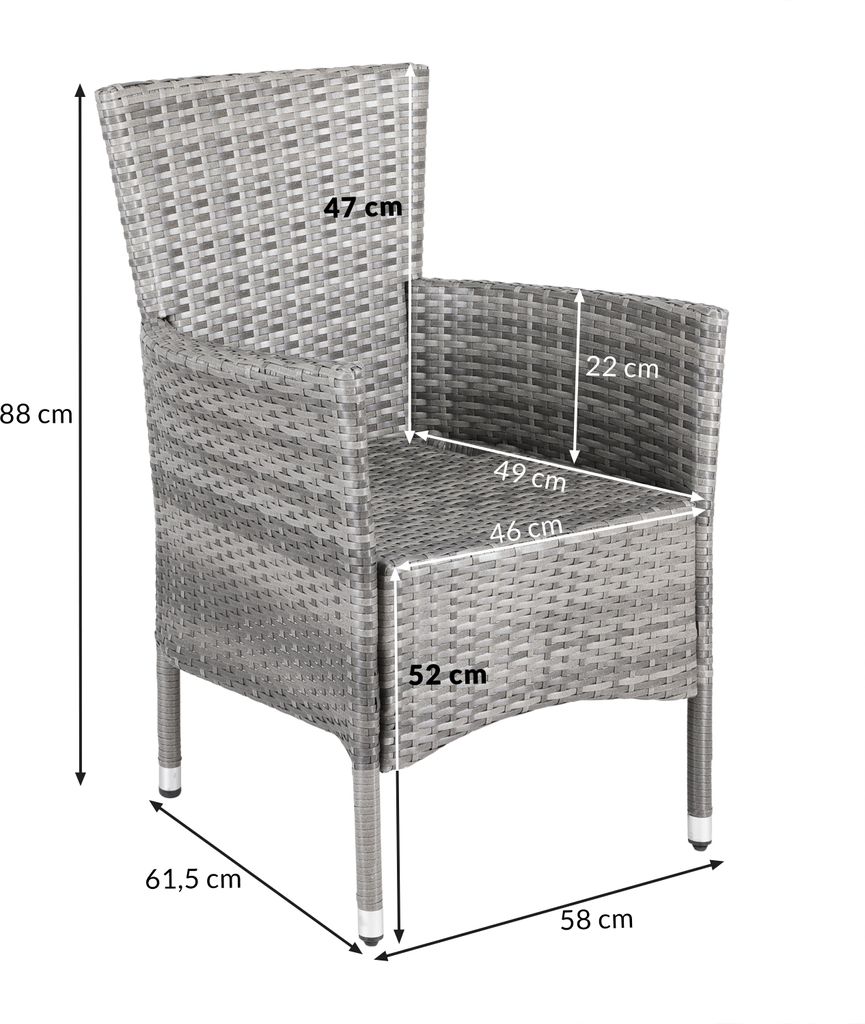 Set de 2 chaises de jardin en polyrotin 88 x 59 x 59 cm Image du produit 
