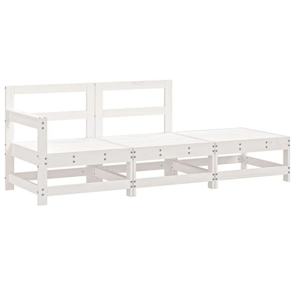 Set Salotto da Giardino Bianco vidaXL in Legno di Pino Massiccio