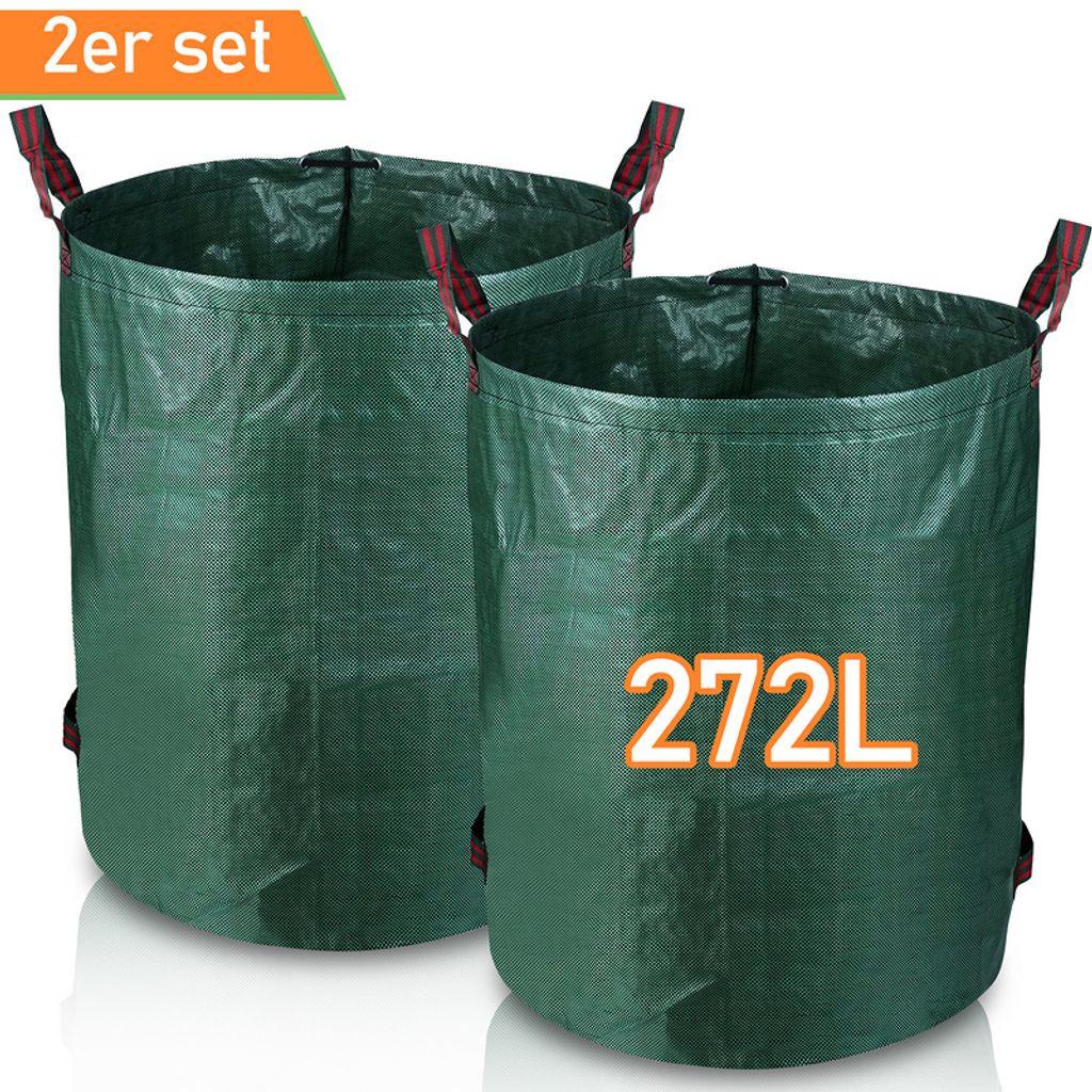 TolleTour 2X Gartensack Gartensäcke Gartenabfallsack Garten Laubsack XXL 272L Abfallbehälter