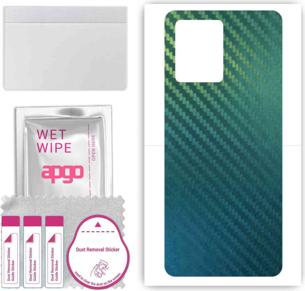 apgo Rückseite Schutzfolie, Skin, kompatibel mit ZTE Voyage 30, Hinten Displayschutzfolie aus Vinylfolie, kratzfest, einfache Montage - Kohlenstof...