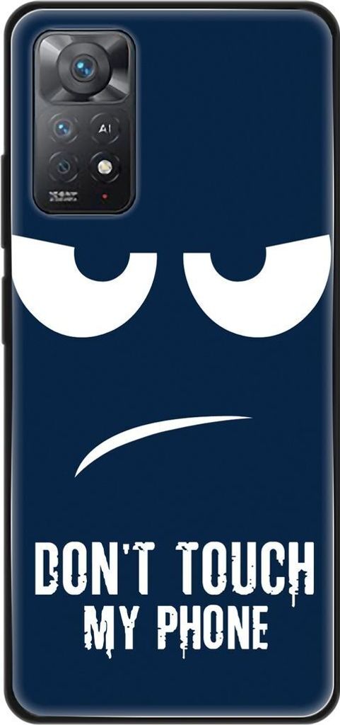 König Design Hülle kompatibel mit Xiaomi Redmi Note 11E Pro Kunststoff Soft Handyhülle - Handy Case Dont Touch My Phone Blau