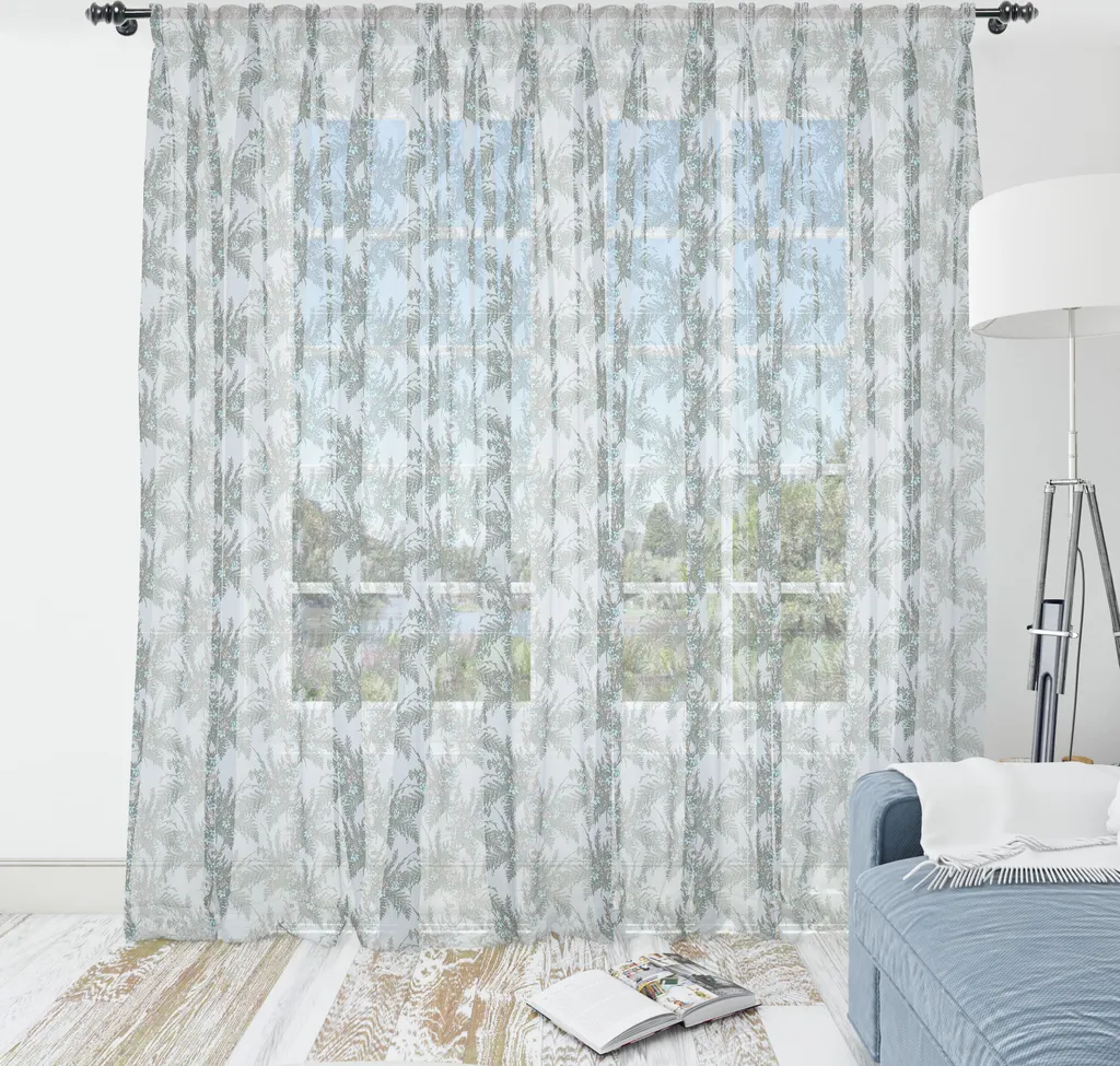 ABAKUHAUS Arazzo floreale, Foglie e fiori primaverili in fiore, Arazzo in raso setoso per soggiorno e camera da letto, 274 cm x 274 cm, Azzurro Reseda Verde