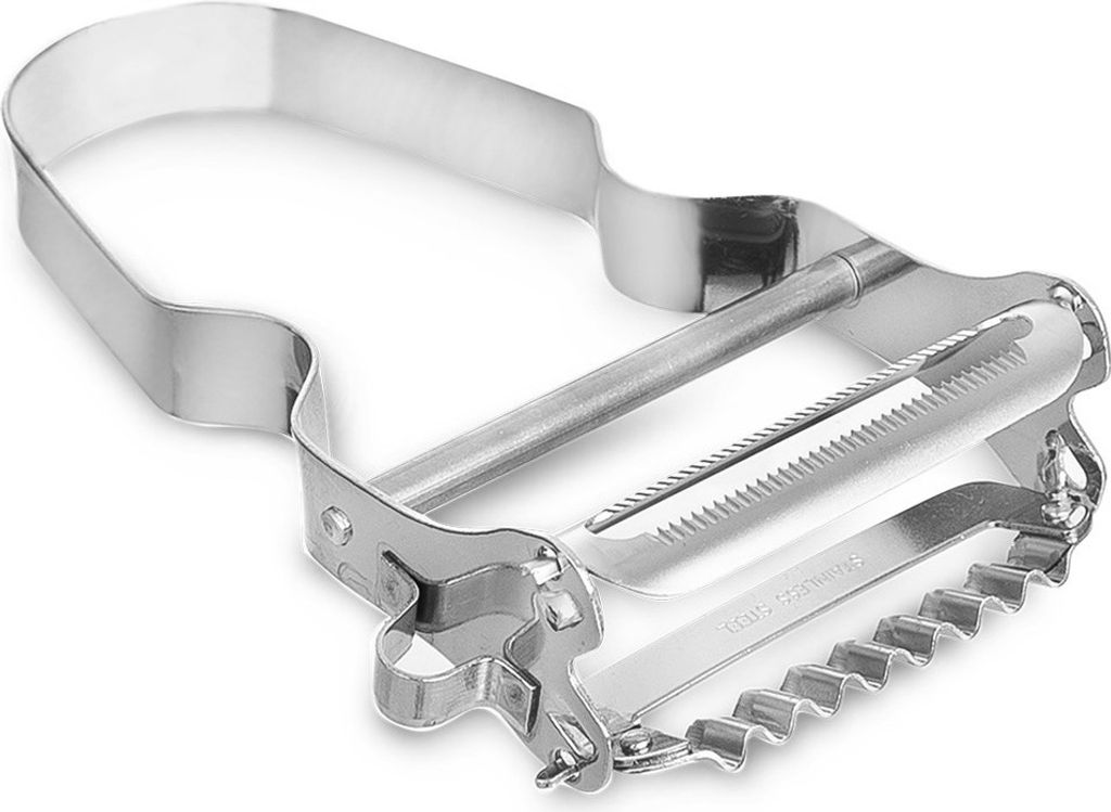 Doppelter Julienne-Schäler aus Stahl, Schäler, Küchenmesser für Gemüse und Obst