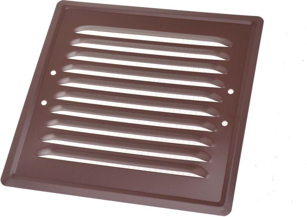 Aqbau Lüftungsgitter mit klemmen 165 x 165mm Wetterschutzgitter Abluftgitter (braun)