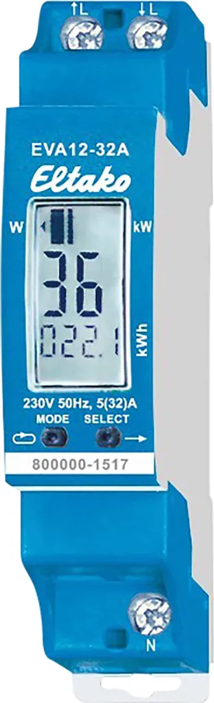 Compteur d'énergie 32A Max Eltako EVA12-32A avec écran digital