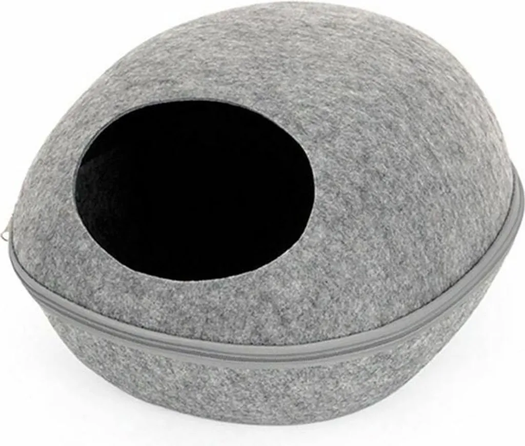Panier pour chat gris avec coussin moelleux HooPet accessoire repos