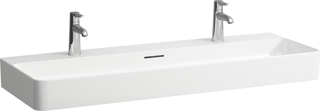 LAUFEN VAL Waschtisch, unterbaufähig, 2 Hahnlöcher, mit Überlauf, 1200x420mm, H8102897571071