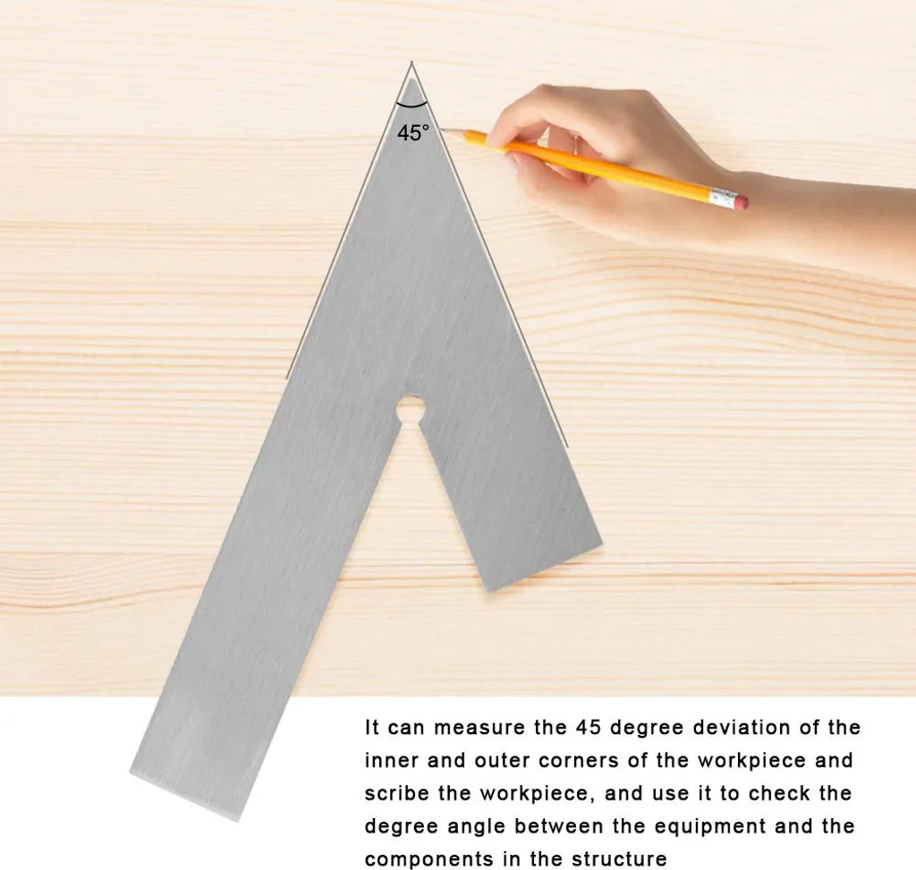 Règle d'angle à 45° ultra stable grâce à sa base large en acier - 7