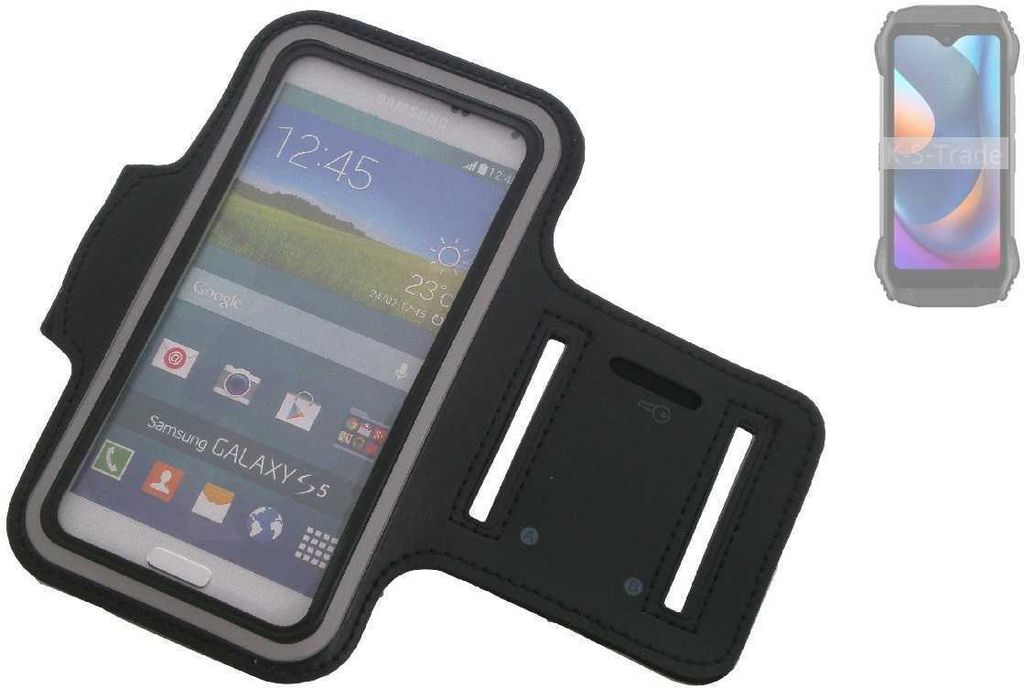 Kompatibel mit Blackview N6000SE Neopren Jogging Armband Sportarmband Oberarmband schwarz kompatibel mit Blackview N6000SE mit Reflektor Streifen.
