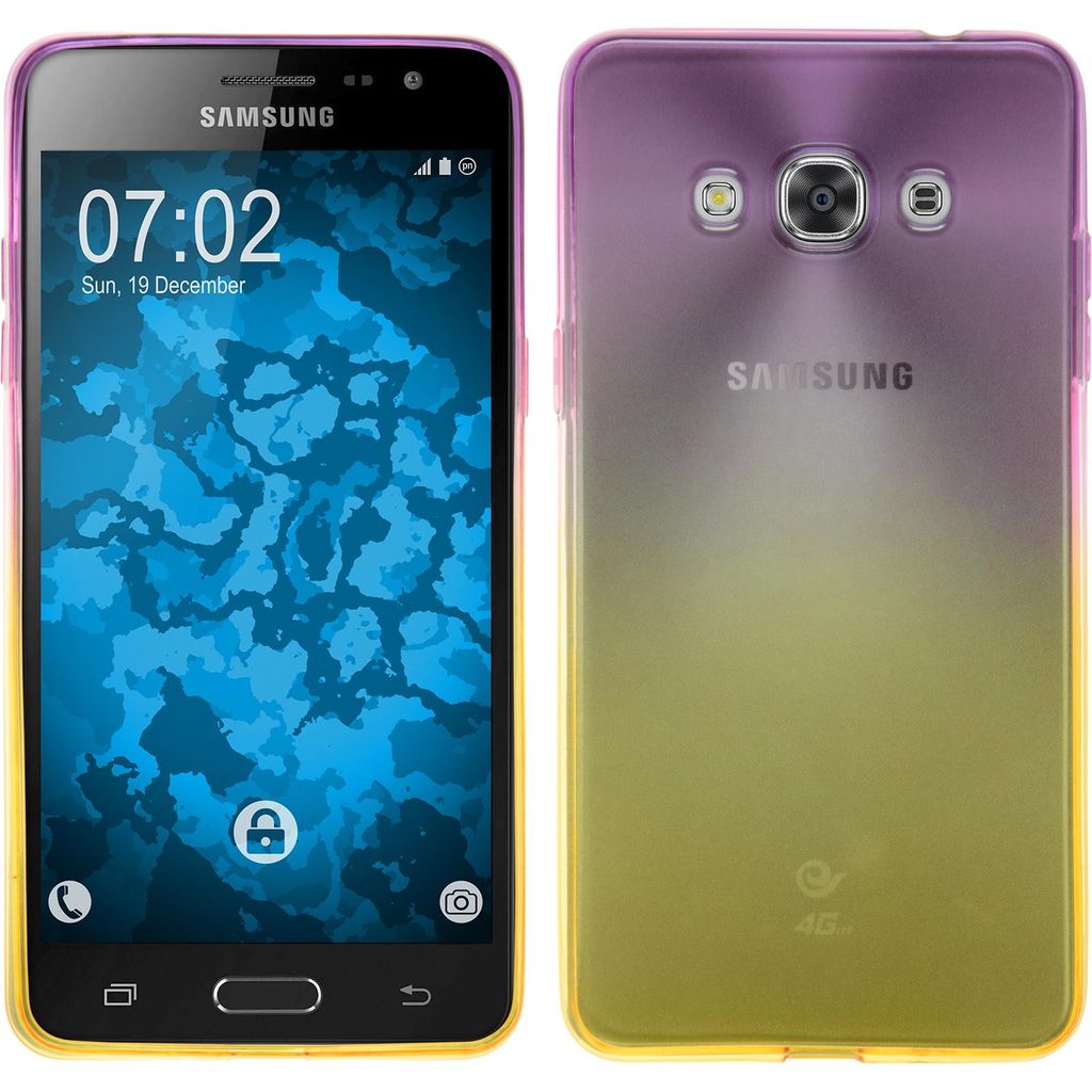 PhoneNatic Case kompatibel mit Samsung Galaxy J3 Pro - Design:05 Silikon Hülle Ombrè + 2 Schutzfolien