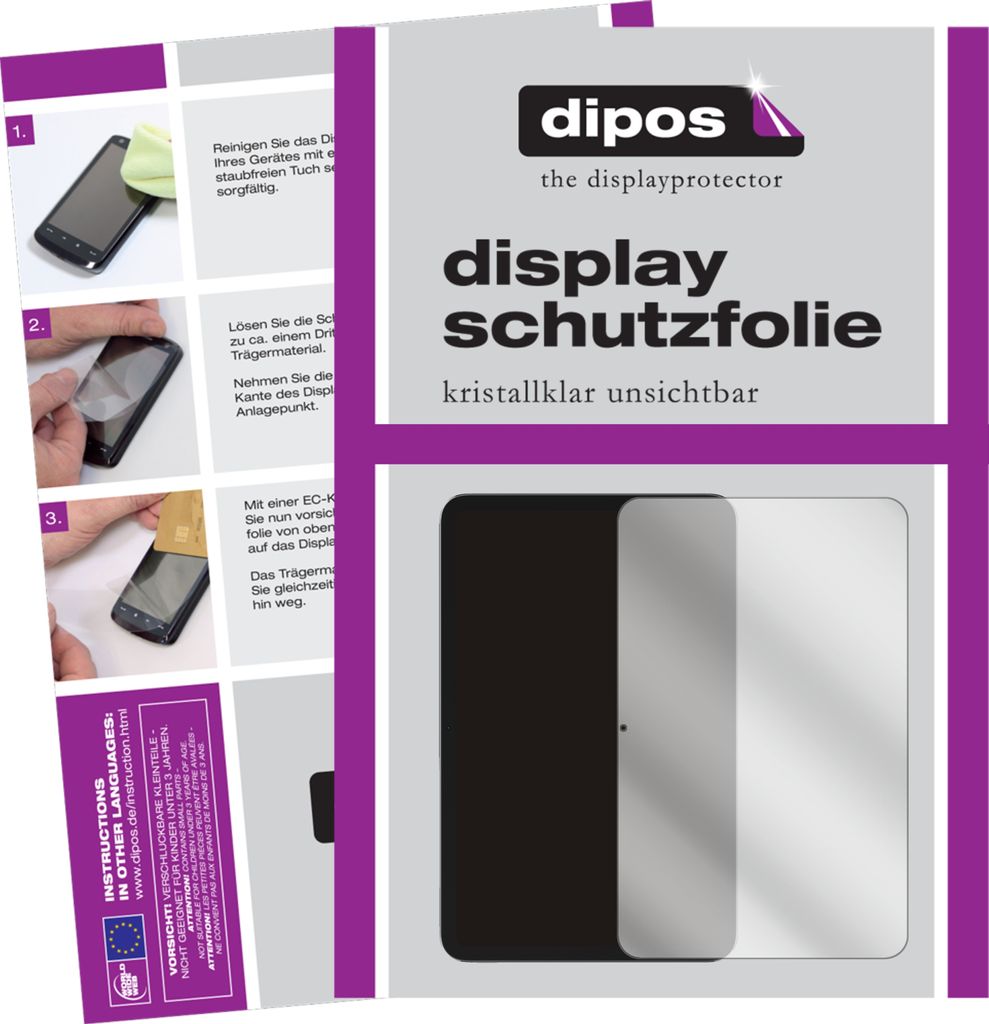 1x Schutzfolie für Nokia T20 klar Displayschutzfolie Folie Display Schutz dipos