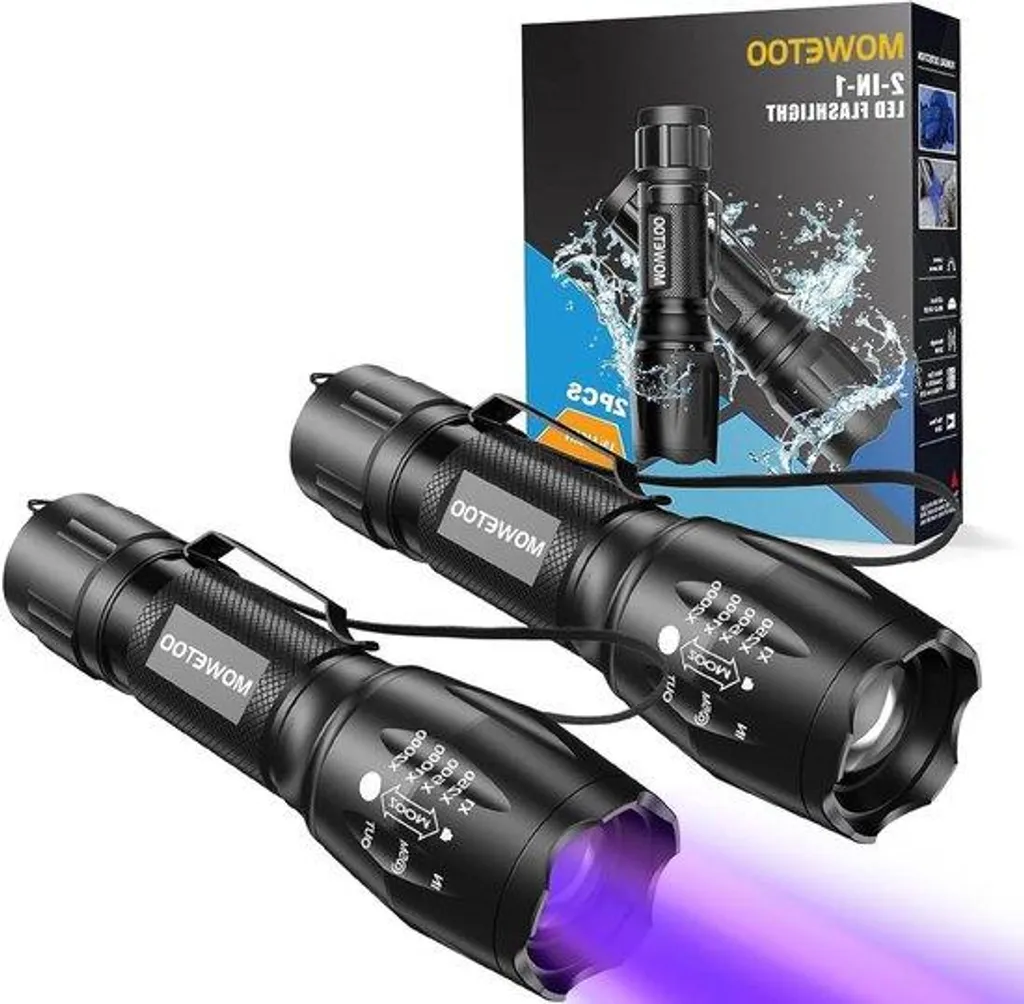 Lampe lumière noire UV 395 nm à double spectre pour détection d'urine