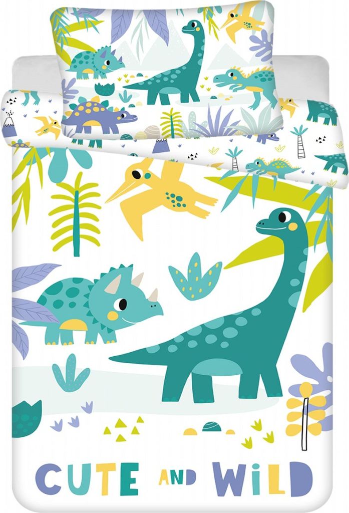Detská posteľná bielizeň Dino Cute and Wild 100x135, 40x60 Obrázok produktu 