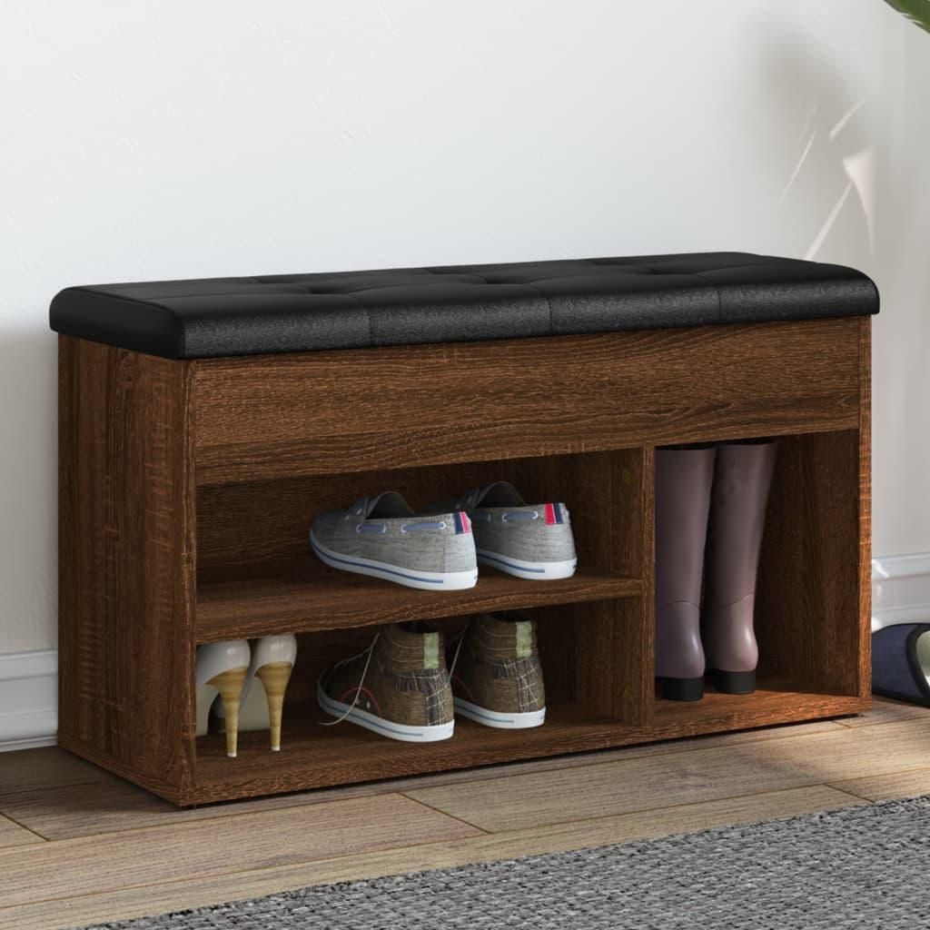Lavice na boty hnědý dubový vzhled 82x32x45,5 cm Materiál Obrázek produktu 