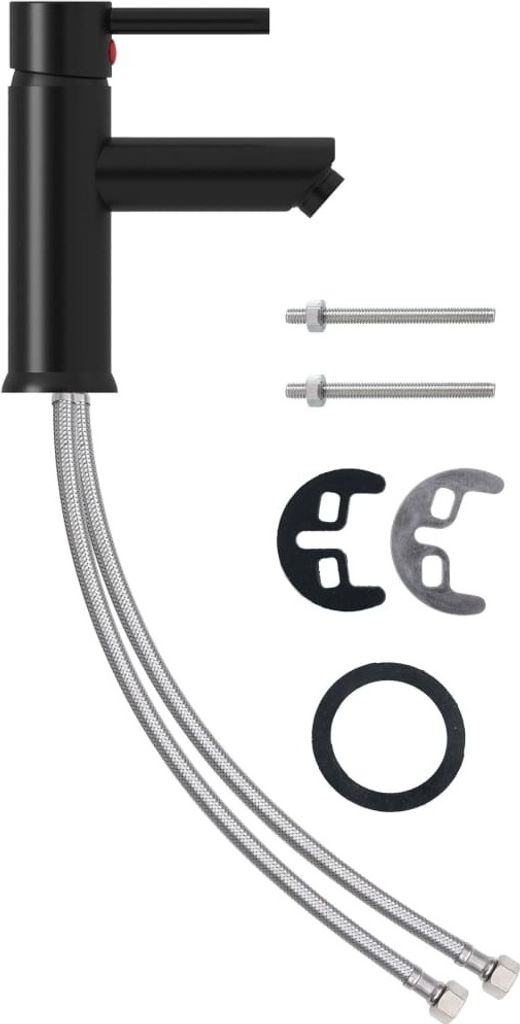 vidaXL Robinet de lavabo noir 130x176 mm Image du produit 