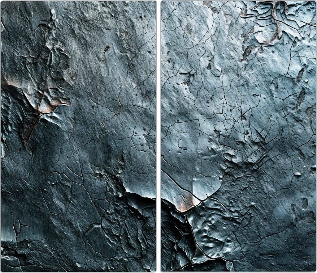 Spritzschutz Herdabdeckplatte Schneidebrett aus Glas Strukturierte Oberfläche 2-Teilig (60x52cm)