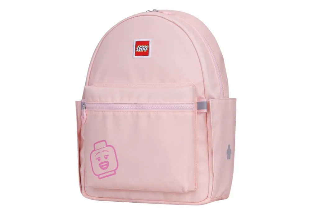 Zaino Sicuro Tribini JOY Rosa | 360° Riflettori e Design LEGO