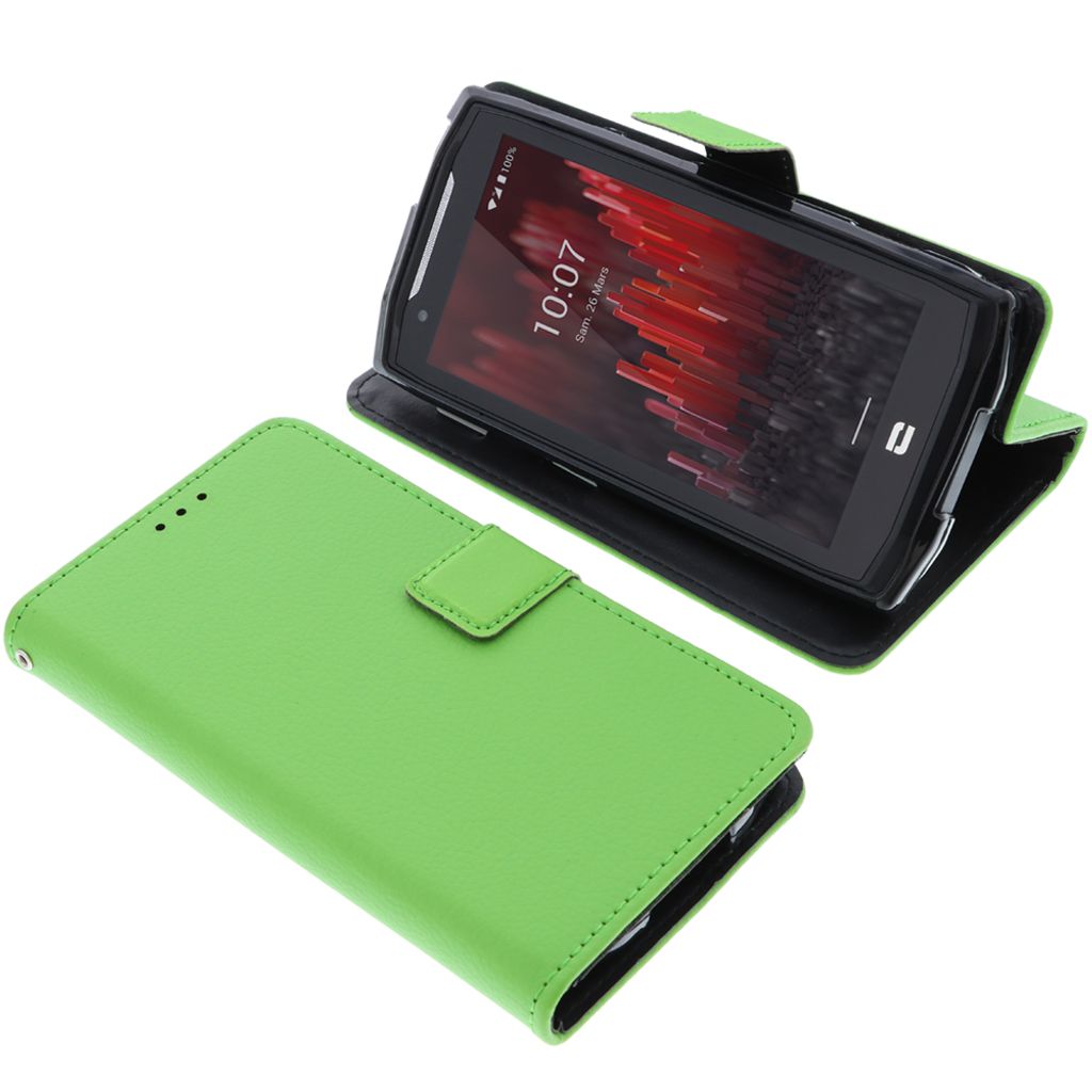 foto-kontor Tasche kompatibel mit CrossCall Core M5 Book Style grün Schutz Hülle Buch
