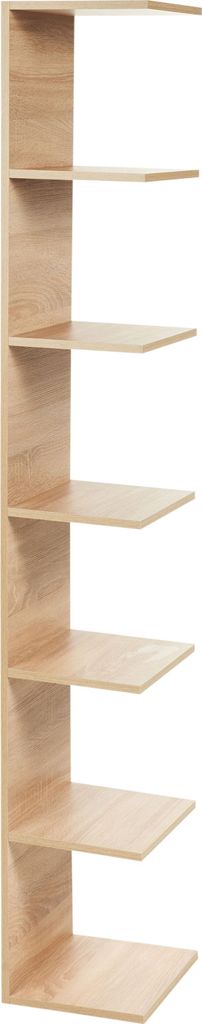 BELIANI Wandregal Heller Holzfarbton mit 6 Ablagen Wandmontiert Modernes Design Bücherregal Dekoregal