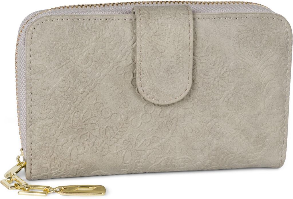 styleBREAKER Geldbörse mit Paisley Blumen Blüten Prägung, Produktbild 