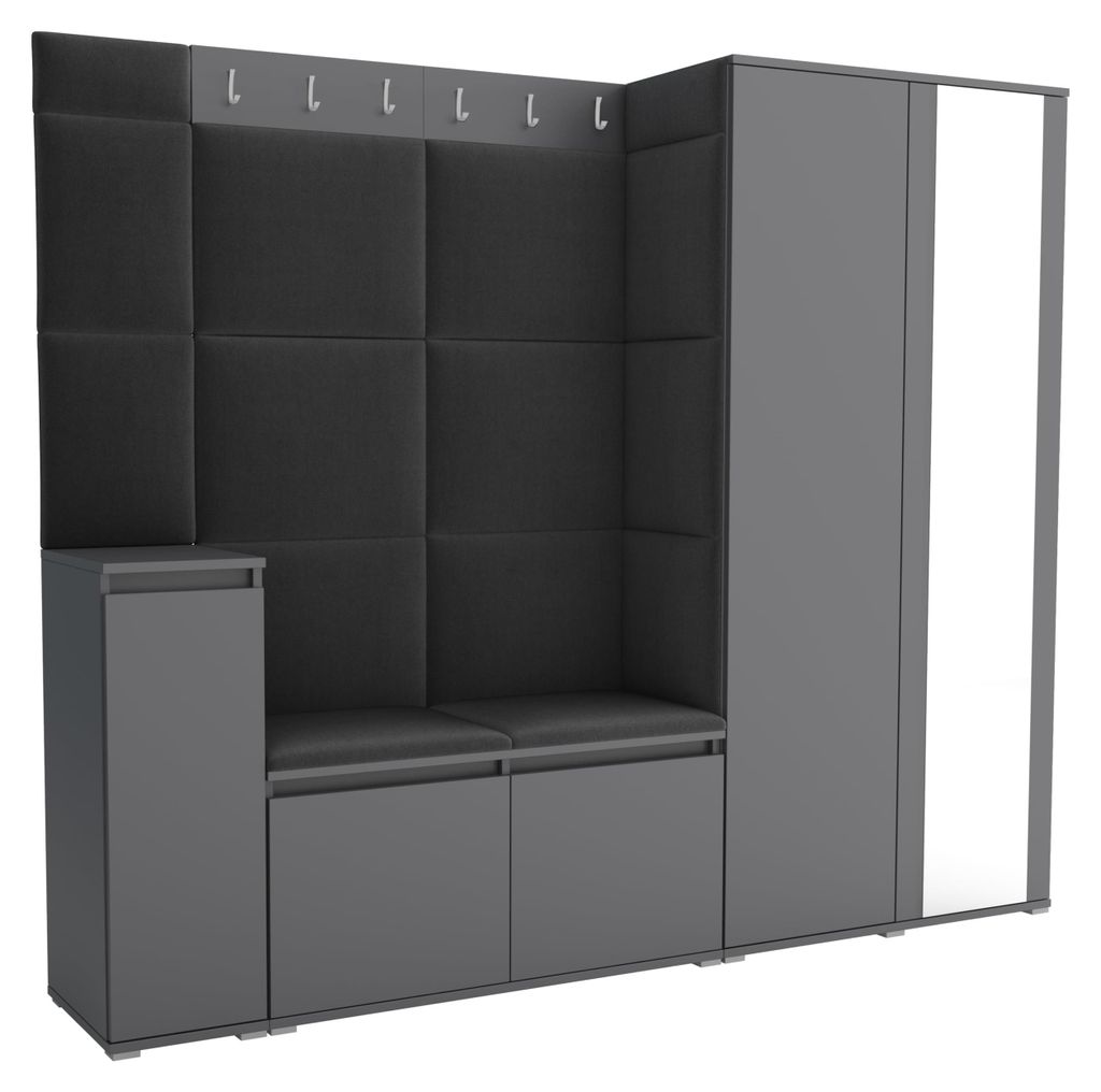 Garderobe LUTON 8 ANTHRACITE 16 - Farbe: anthrazit, moderne Produktbild 