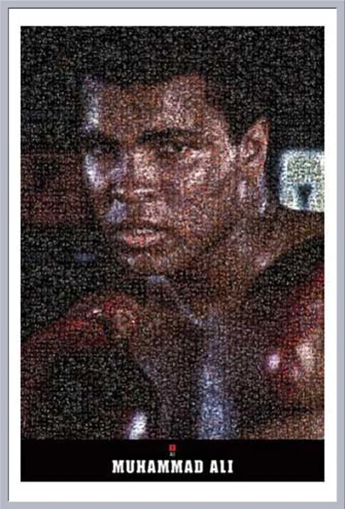 Affiche Boxe Muhammad Ali Encadrée Argent 61x91,5 cm - Prête à Poser