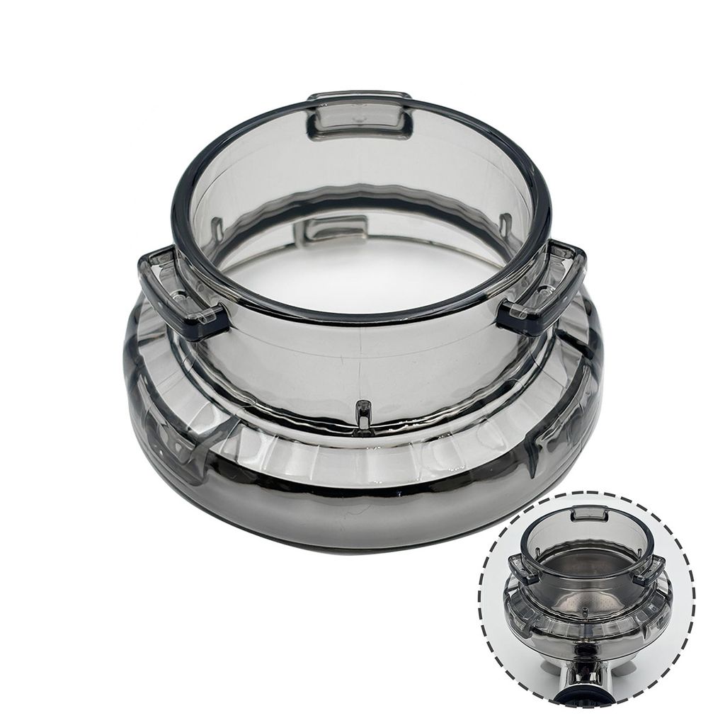 Kaffeedosierring, Kaffeering zur Vermeidung von Pulverflug, drehbarer Anschluss, 8,4 x 6,2 cm, grau und transparent