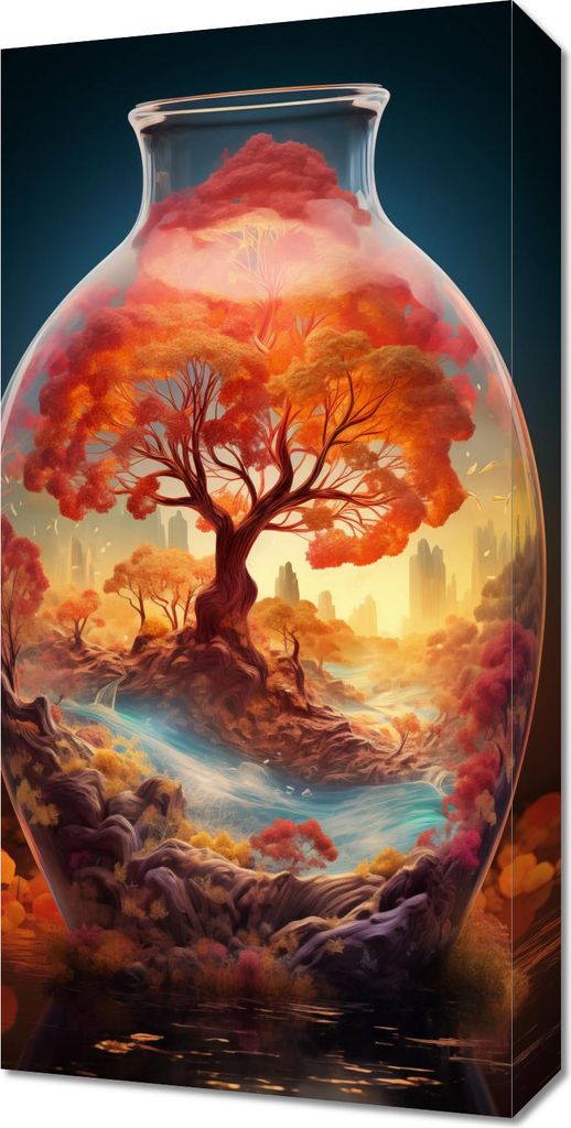 Bild 30x60cm Lebensbaum im Glas