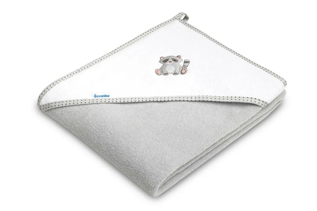 Asciugamano in spugna per bambini con cappuccio 100x100 cm - Grigio Tasso