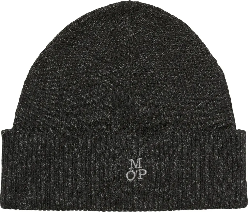Marc O'Polo beanie berretto Knitted Hat 50-Years Heritage Rib Black nero
