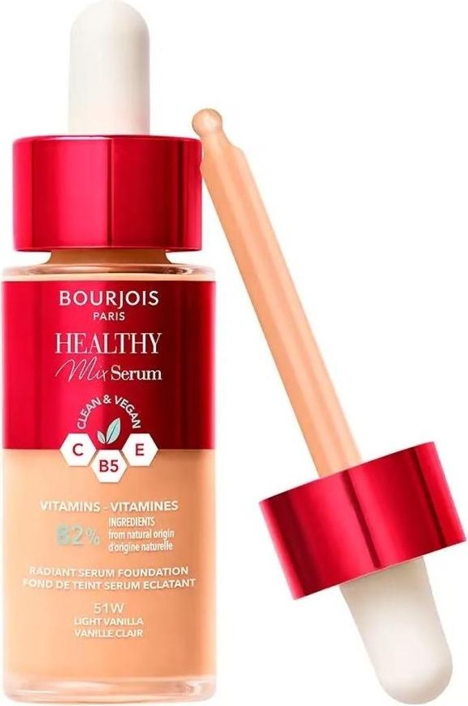 Bourjois Healthy Mix Radiant Serum Foundation Primer Make-up Grundierung zur Verjüngung der Gesichtshaut 51 Light Vanilla 30 ml