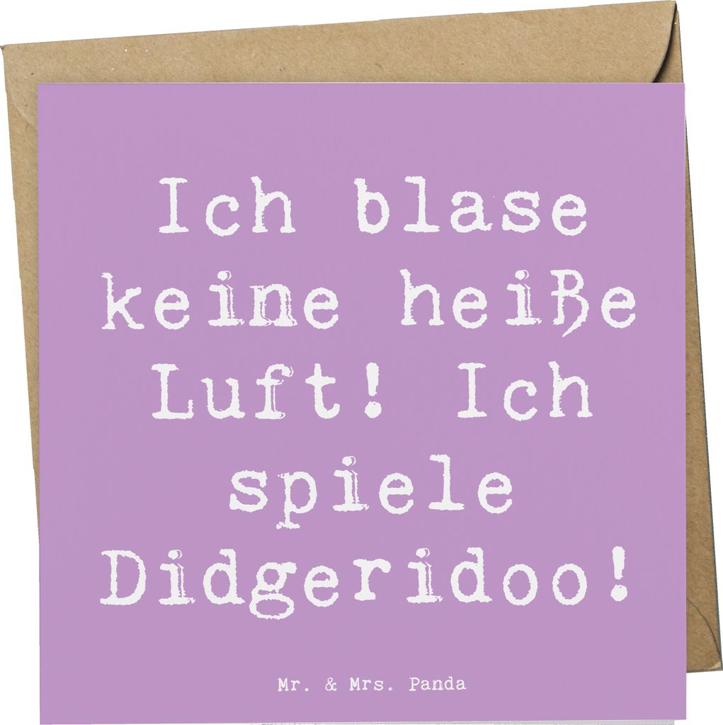 Mr. & Mrs. Panda doppelkarte Spruch Didgeridoo Spieler - Lavendeltraum - Geschenk, Australien, Instrument, lernen, Glückwunschkarte, Musik, faltka...