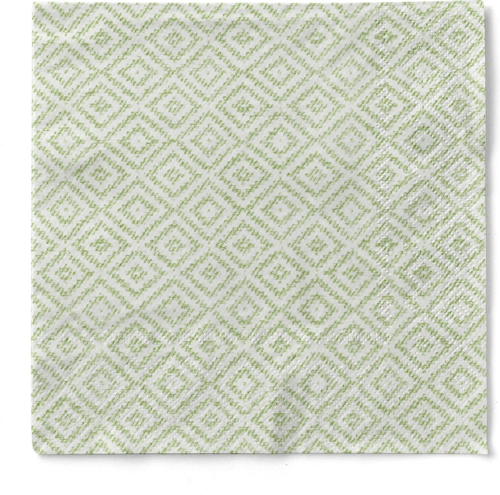 Tissue Serviette Lagos-Base in Grün, 40 x 40 cm, 100 Stück - Mank - Ornamente