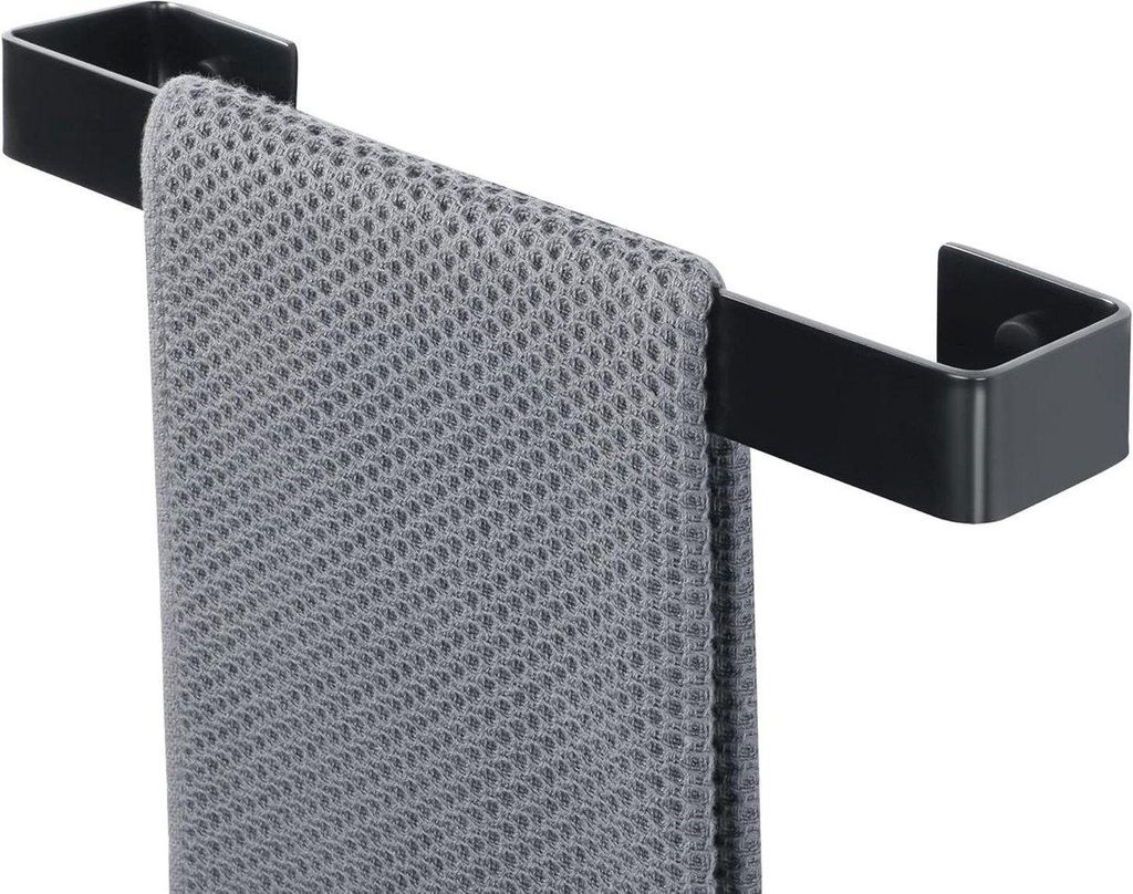 Handtuchhalter zur Wandmontage für Bad & Küche – SUS304 Edelstahl – Matt Schwarz – 30 cm – Modernes Design – Handtuchring