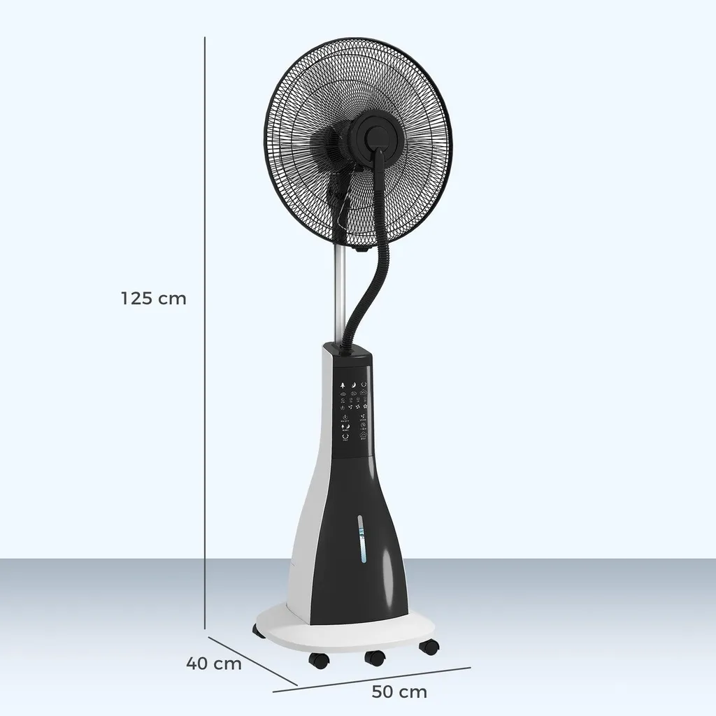 Ventilateur à eau oscillant avec télécommande et minuterie programmable