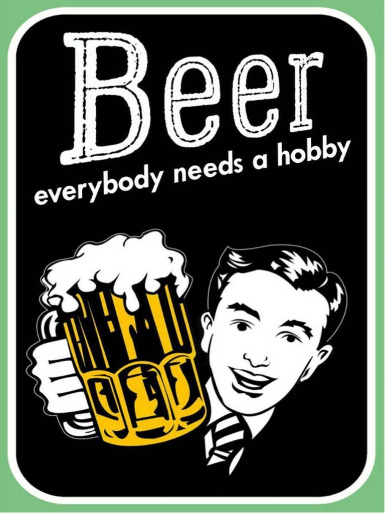 vianmo Holzschild 40x30 cm Beer everybody needs a hobby