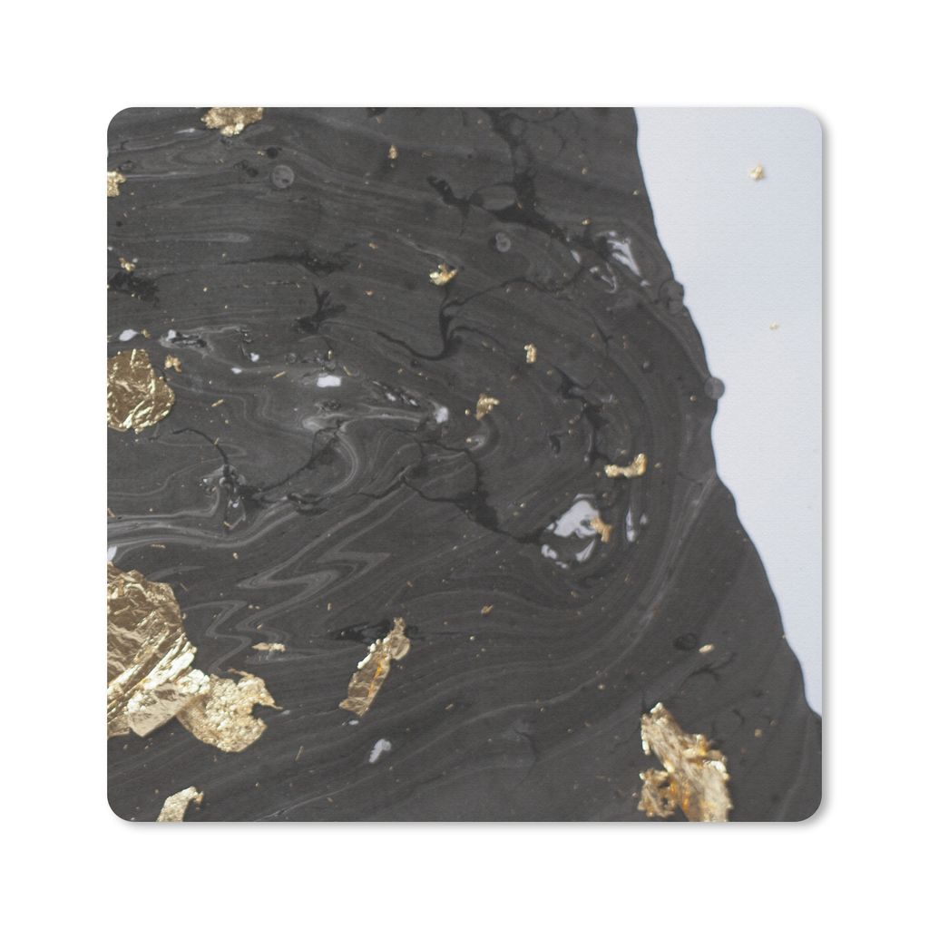 MuchoWow Mauspad Mousepad Marmor - Schwarz - Gold 30x30 cm - Mousepads - Maus Mat - Pad - Mausunterlage - Gaming