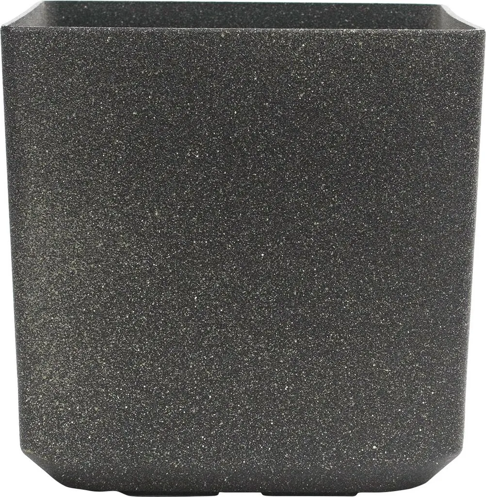 Pot de fleurs G21 Cubique 28 cm Bac à plantes design effet béton gris
